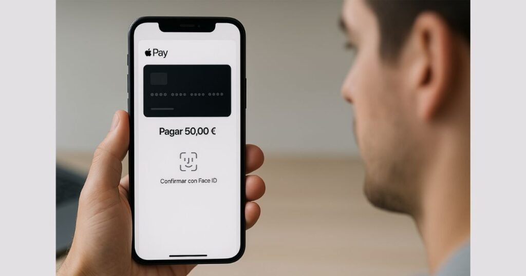 Confirmación del depósito con Face ID/Touch ID en Apple Pay.